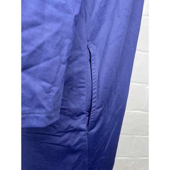 J McLaughlin Carmine Dress Large Catalina Cloth Navy Nautical Split Neck Resort - Picture 4 of 9